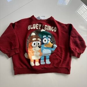 Zara Red Bluey & Bingo Graphic Crewneck Sweatshirt